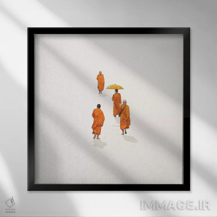 تابلو دکوراتیو پیاده روی عصرگاهی اثر جیسون رتلیف - نمای قابدار مشکی