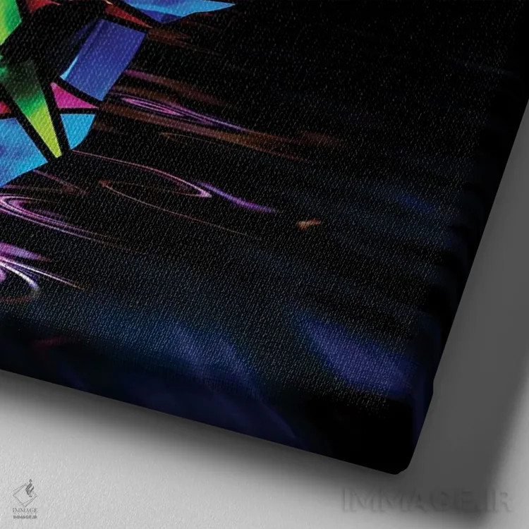 تابلو دکوراتیو جمجمه انفجاری اثر یان رافائل - نمای نزدیک بافت بوم