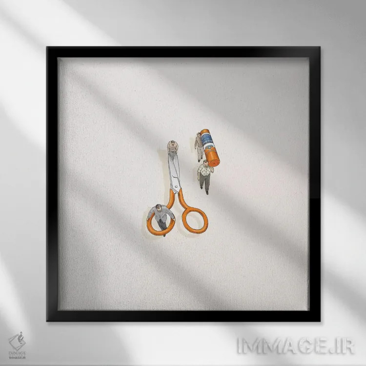 تابلو دکوراتیو برش و چسباندن اثر جیسون رتلیف - نمای قابدار مشکی