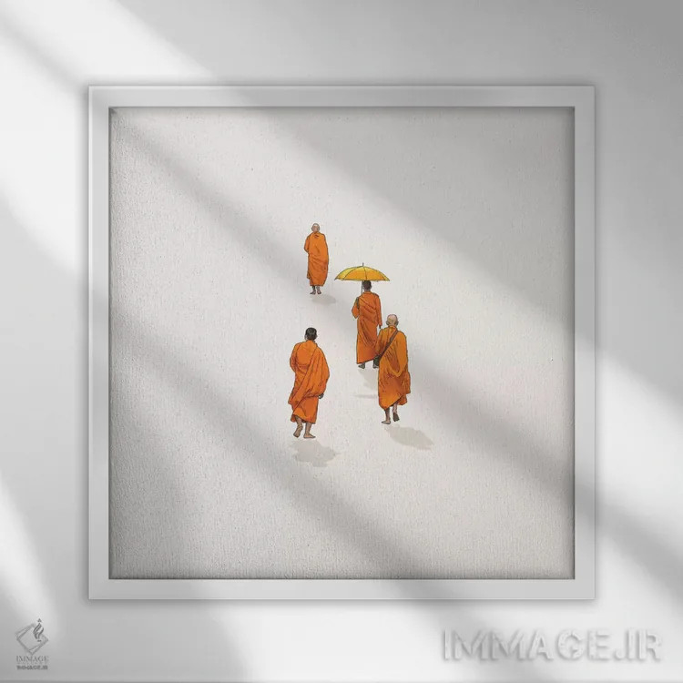 تابلو دکوراتیو پیاده روی عصرگاهی اثر جیسون رتلیف - نمای قابدار سفید