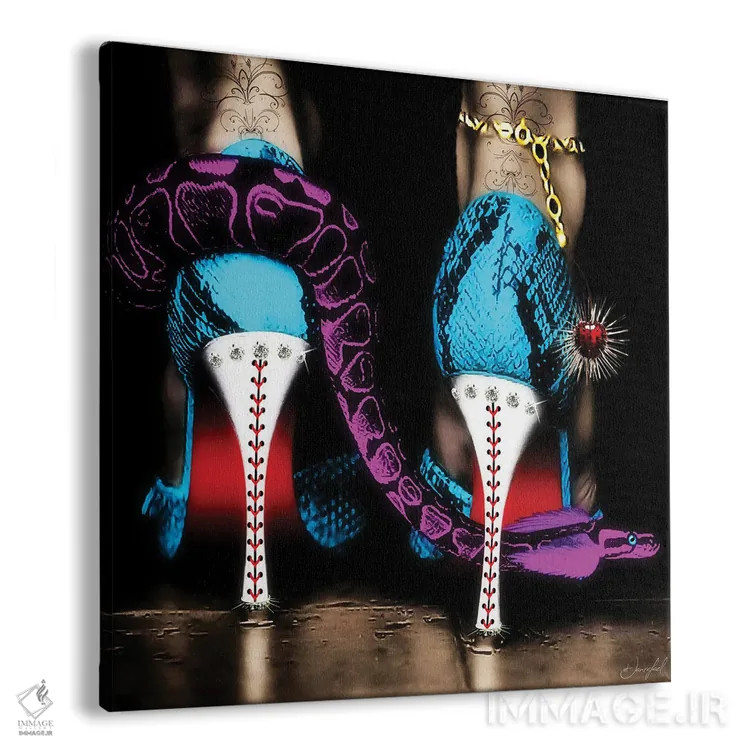 تابلو دکوراتیو کفش پاشنه بلند اثر یان رافائل - نمای پرسپکتیو محصول