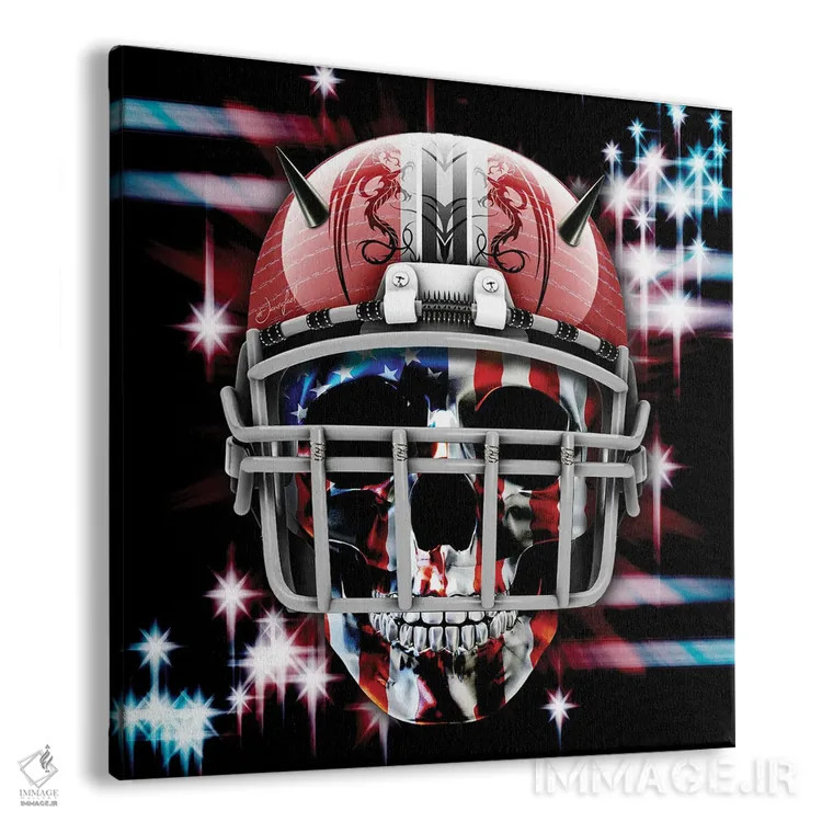 تابلو دکوراتیو کلاه خود جمجمه اثر یان رافائل - نمای پرسپکتیو محصول