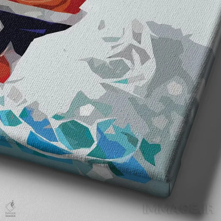 تابلو دکوراتیو اسکرال اثر یان رافائل - نمای نزدیک بافت بوم