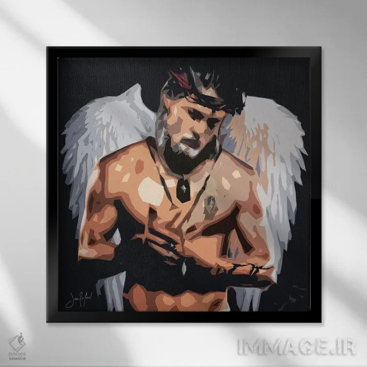 تابلو دکوراتیو اوه خدای من اثر یان رافائل - نمای قابدار مشکی