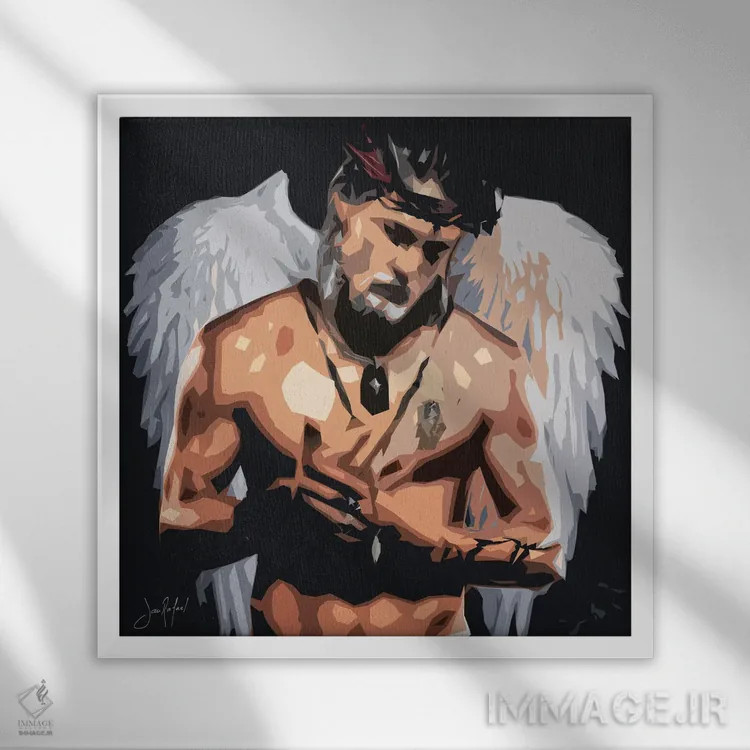 تابلو دکوراتیو اوه خدای من اثر یان رافائل - نمای قابدار سفید