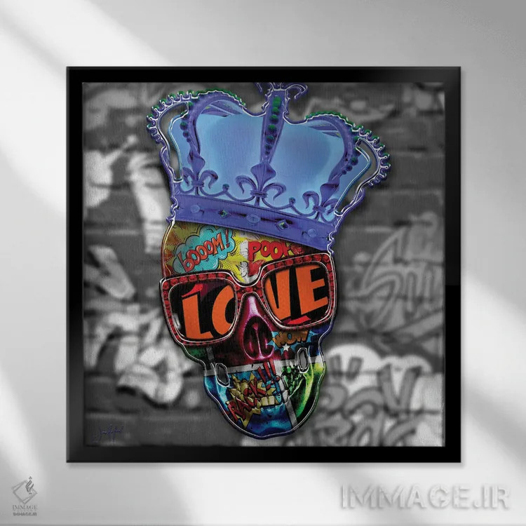 تابلو دکوراتیو پاپ اسکینگ اثر یان رافائل - نمای قابدار مشکی