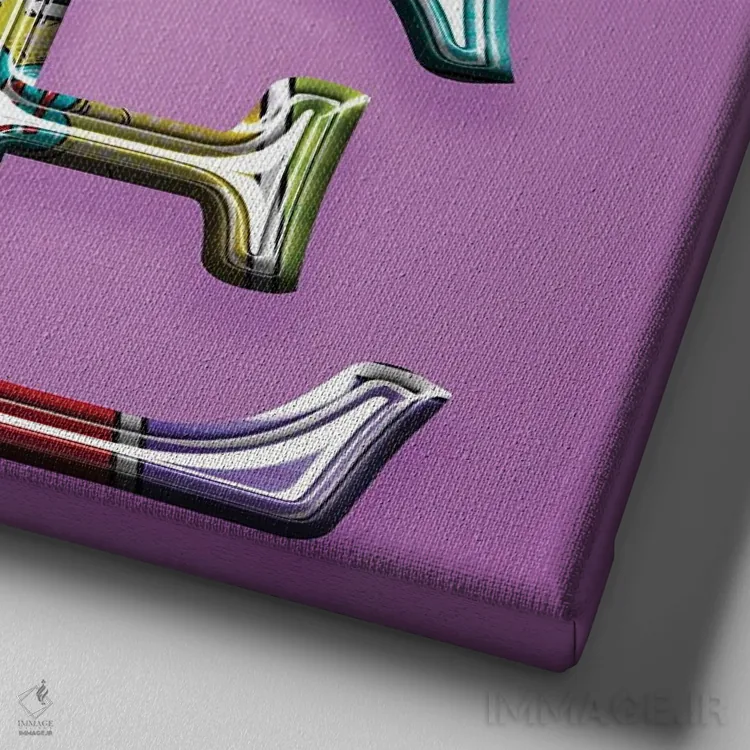 تابلو دکوراتیو لاوآرت اثر یان رافائل - نمای نزدیک بافت بوم