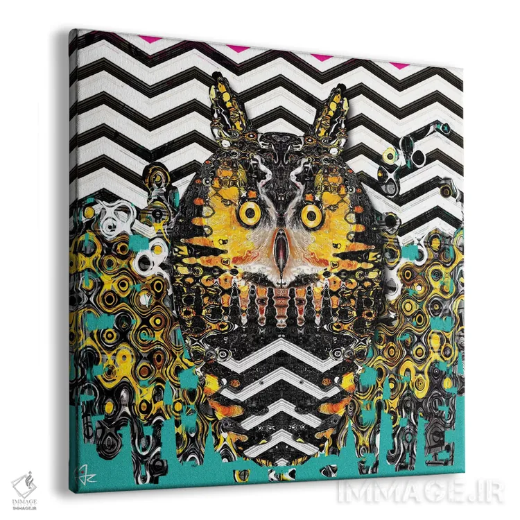 تابلو دکوراتیو جغد اثر جولیو روسی - نمای پرسپکتیو محصول