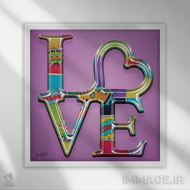 تابلو دکوراتیو لاوآرت اثر یان رافائل - نمای قابدار سفید