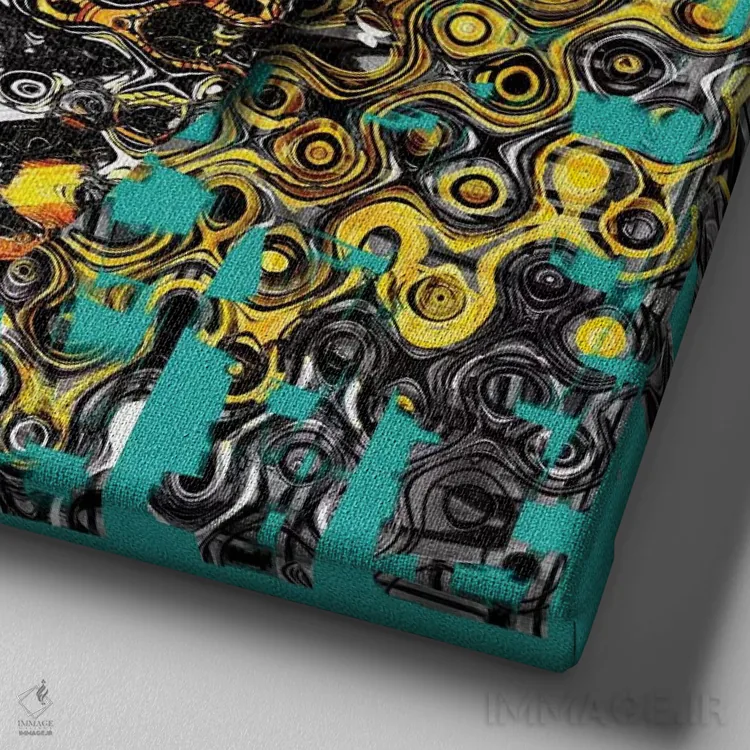 تابلو دکوراتیو جغد اثر جولیو روسی - نمای نزدیک بافت بوم