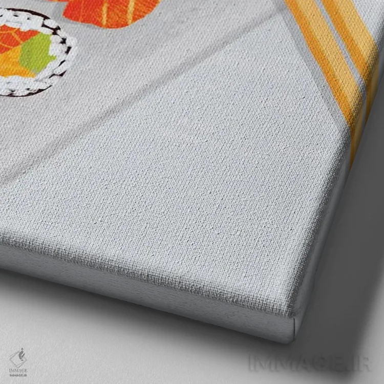 تابلو دکوراتیو سوشی دو اثر جولیت رز فیلیپس - نمای نزدیک بافت بوم