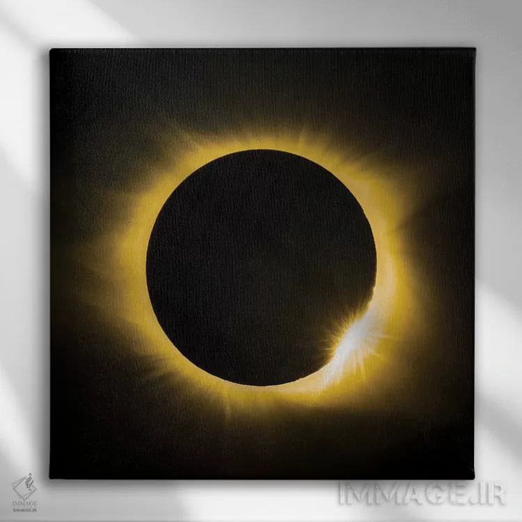 تابلو دکوراتیو کسوف با حلقه الماسی اثر عکاسی جاناتان راس - نمای روبهرو روی دیوار
