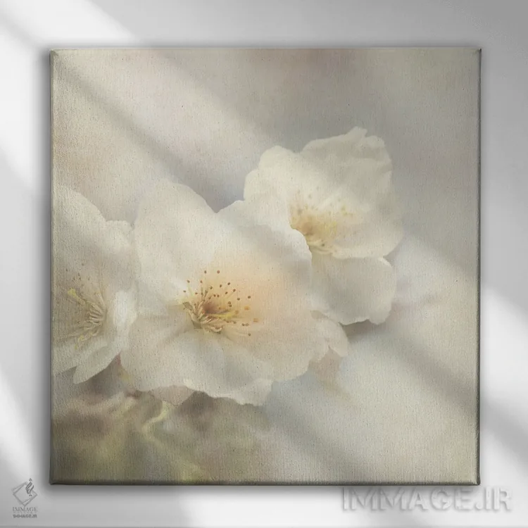 تابلو دکوراتیو شکوفه های گیلاس اثر جین ریکس - نمای روبهرو روی دیوار