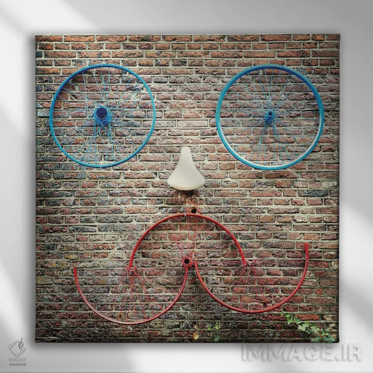تابلو دکوراتیو هنر دوچرخه اثر جین ریکس - نمای روبهرو روی دیوار