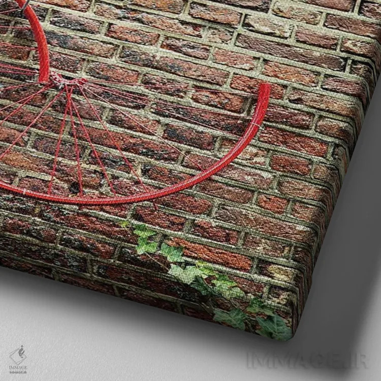 تابلو دکوراتیو هنر دوچرخه اثر جین ریکس - نمای نزدیک بافت بوم