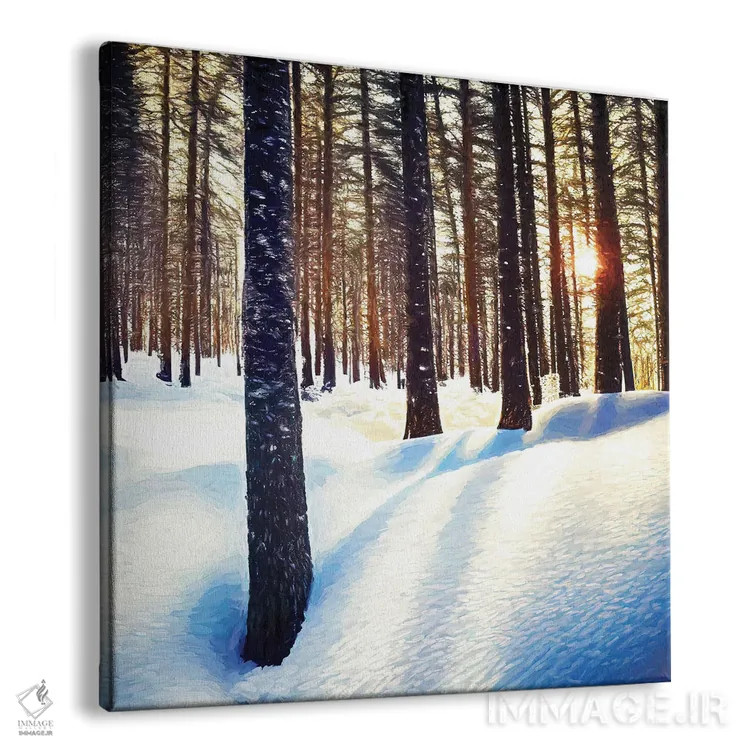تابلو دکوراتیو جنگل برفی اثر جین ریکس - نمای پرسپکتیو محصول