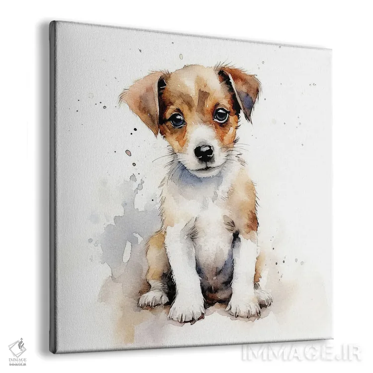 تابلو دکوراتیو توله جک راسل تریر اثر جین ریکس - نمای پرسپکتیو محصول