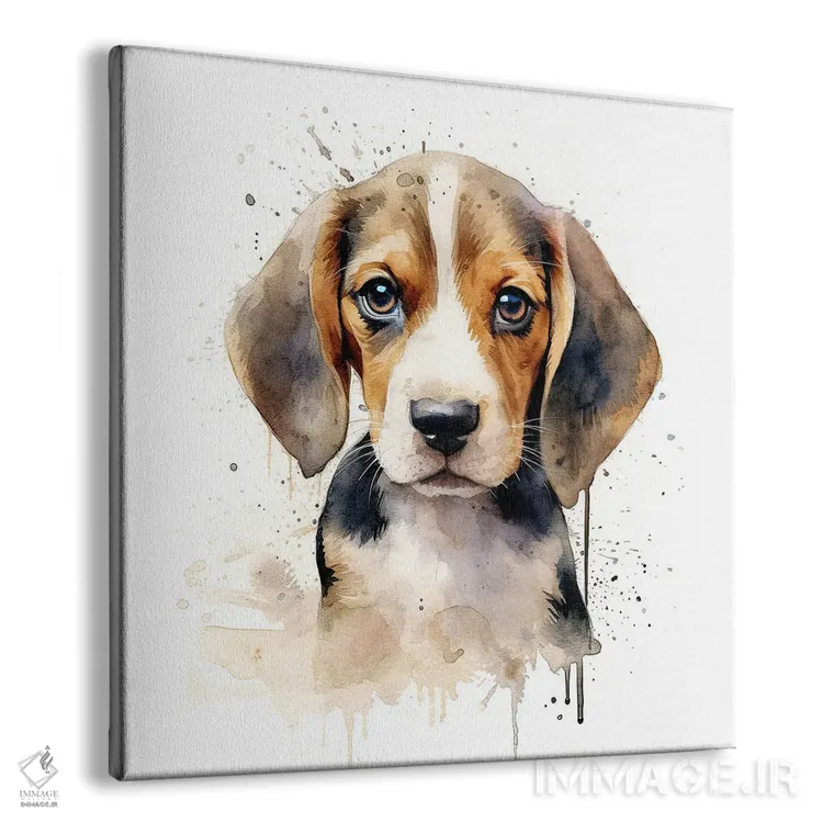 تابلو دکوراتیو توله بیگل اثر جین ریکس - نمای پرسپکتیو محصول