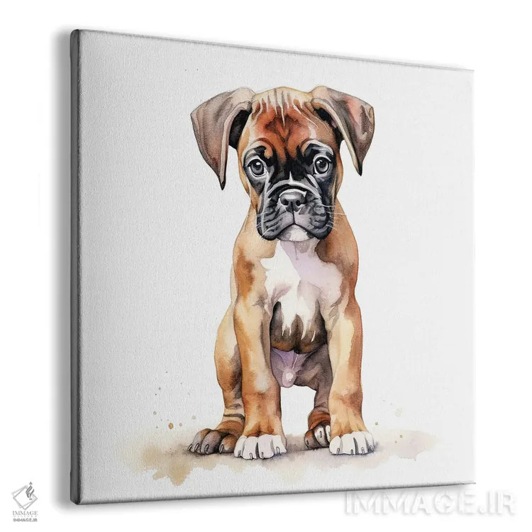 تابلو دکوراتیو توله باکسر اثر جین ریکس - نمای پرسپکتیو محصول