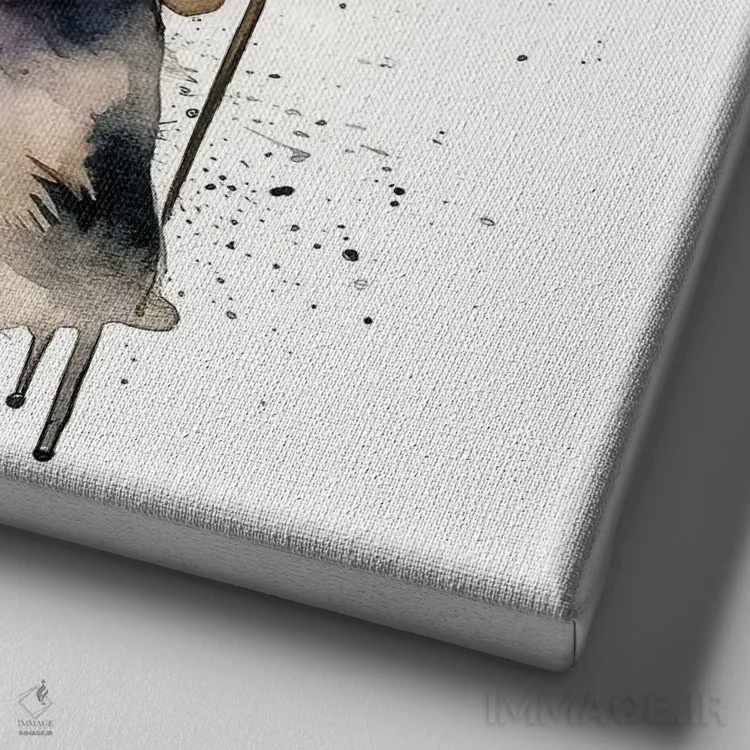 تابلو دکوراتیو توله بیگل اثر جین ریکس - نمای نزدیک بافت بوم