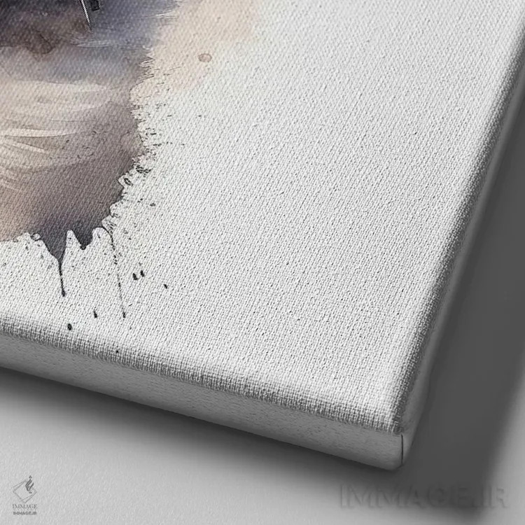 تابلو دکوراتیو توله هاسکی اثر جین ریکس - نمای نزدیک بافت بوم