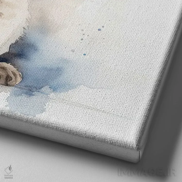 تابلو دکوراتیو بچه گربه سیامی اثر جین ریکس - نمای نزدیک بافت بوم