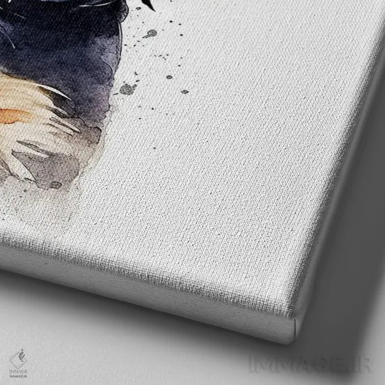 تابلو دکوراتیو توله اسپانیل کینگ چارلز اثر جین ریکس - نمای نزدیک بافت بوم