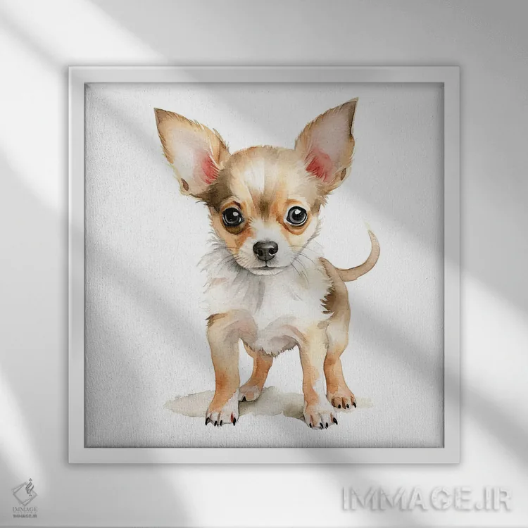 تابلو دکوراتیو توله چی واوا اثر جین ریکس - نمای قابدار سفید