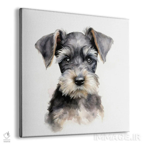 تابلو دکوراتیو توله اشناوزر مینیاتوری با آبرنگ اثر جین ریکس - نمای پرسپکتیو محصول