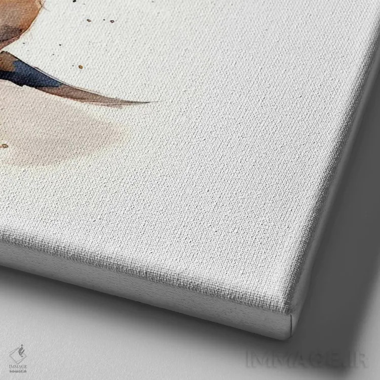 تابلو دکوراتیو توله داشهوند قهوه ای روشن اثر جین ریکس - نمای نزدیک بافت بوم