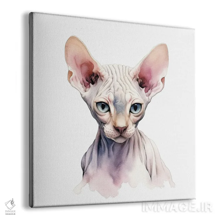 تابلو دکوراتیو پرتره گربه اسفینکس اثر جین ریکس - نمای پرسپکتیو محصول