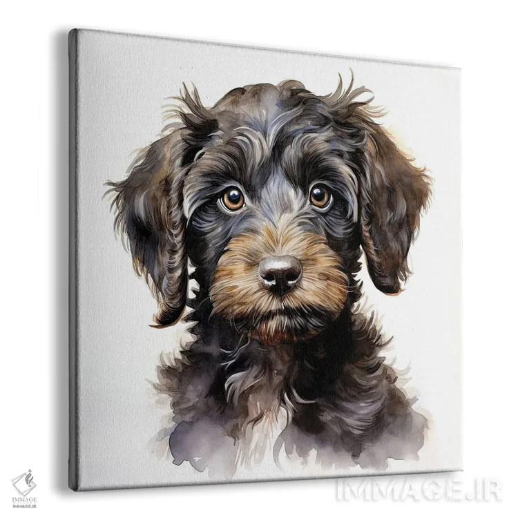 تابلو دکوراتیو توله کوکرپو شکلاتی اثر جین ریکس - نمای پرسپکتیو محصول