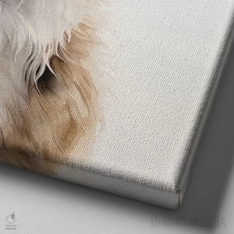 تابلو دکوراتیو پرتره بورزوی اثر جین ریکس - نمای نزدیک بافت بوم