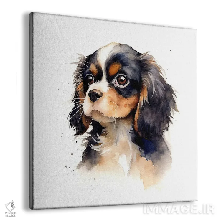 تابلو دکوراتیو توله کاولیر با آبرنگ اثر جین ریکس - نمای پرسپکتیو محصول