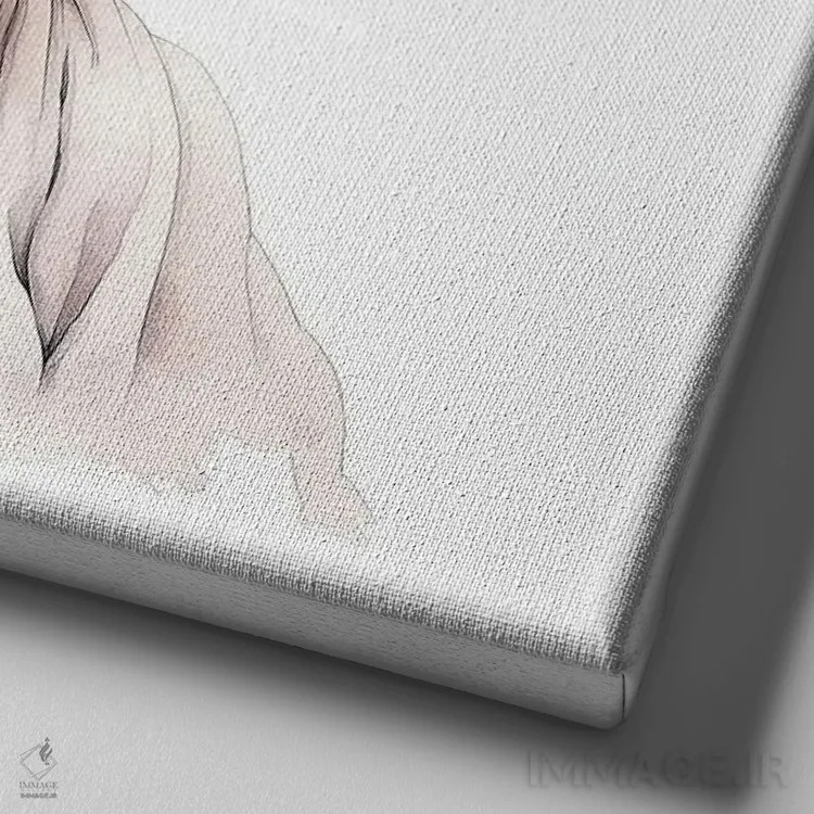 تابلو دکوراتیو پرتره گربه اسفینکس اثر جین ریکس - نمای نزدیک بافت بوم