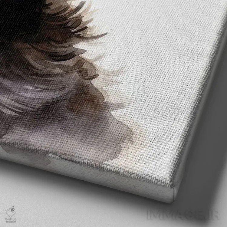 تابلو دکوراتیو توله کوکرپو شکلاتی اثر جین ریکس - نمای نزدیک بافت بوم