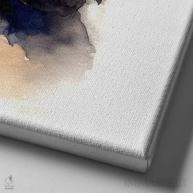 تابلو دکوراتیو توله کاولیر با آبرنگ اثر جین ریکس - نمای نزدیک بافت بوم