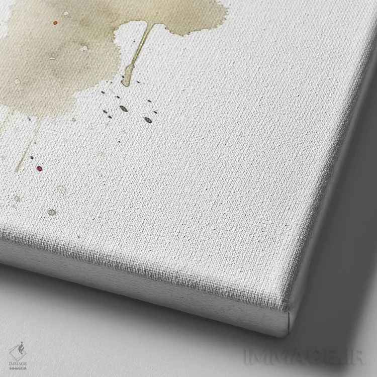 تابلو دکوراتیو صورت زرافه با آبرنگ اثر جین ریکس - نمای نزدیک بافت بوم