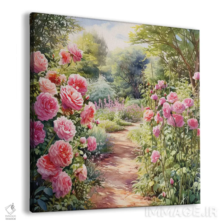 تابلو دکوراتیو باغ رز اثر جین ریکس - نمای پرسپکتیو محصول