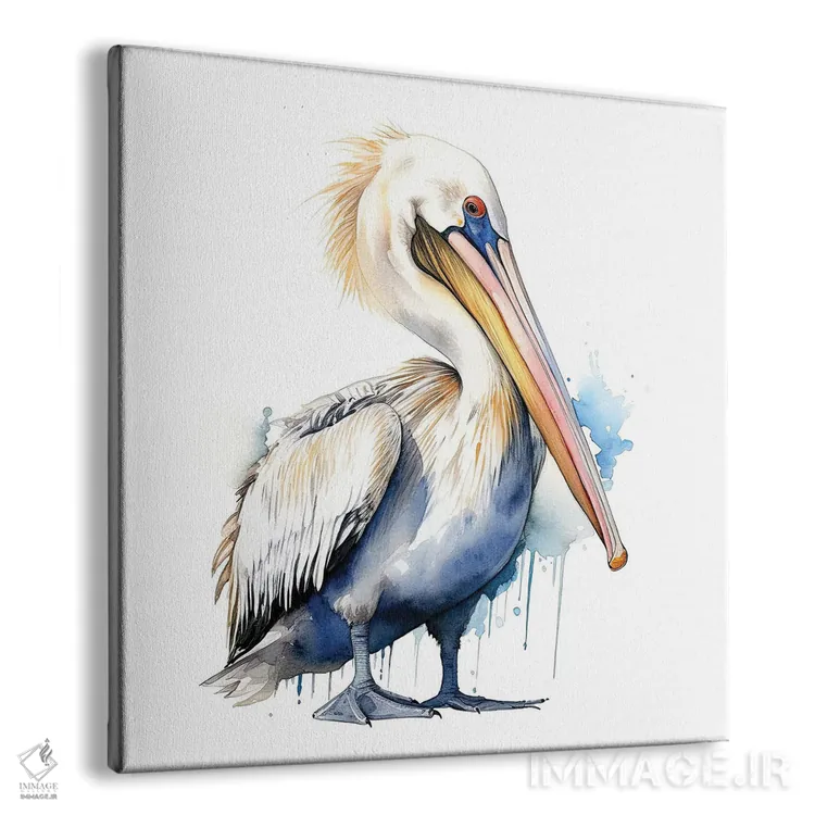 تابلو دکوراتیو پلیکان با آبرنگ اثر جین ریکس - نمای پرسپکتیو محصول