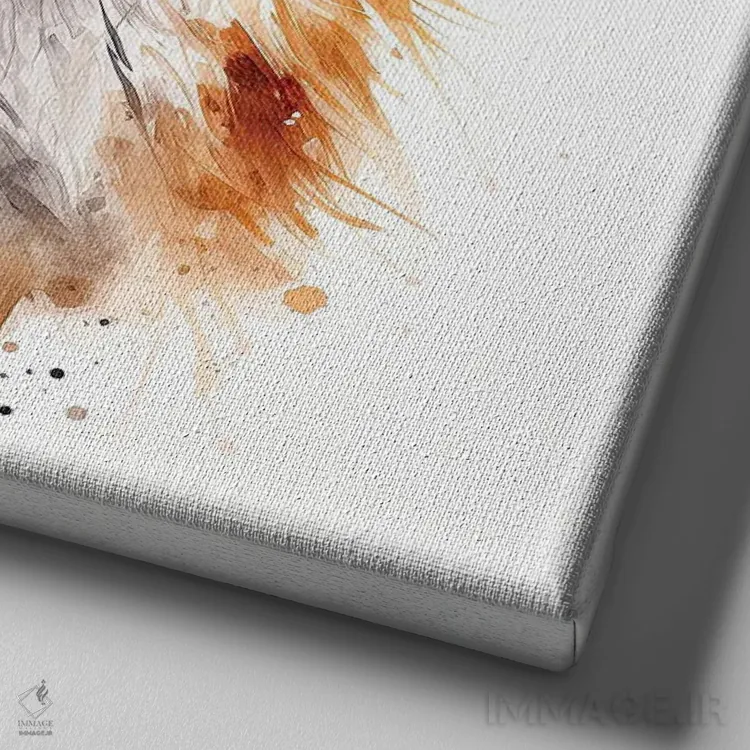 تابلو دکوراتیو پرتره روباه قرمز اثر جین ریکس - نمای نزدیک بافت بوم