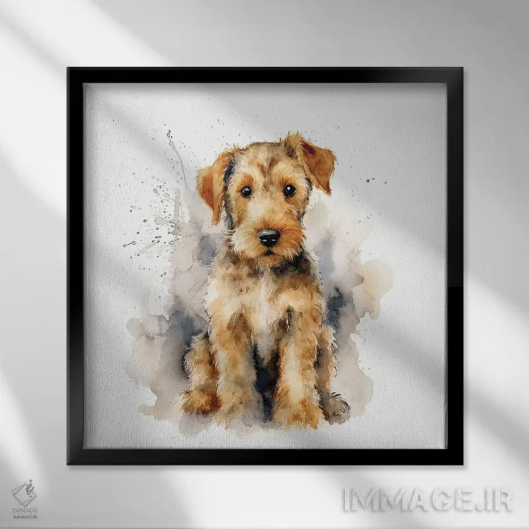 تابلو دکوراتیو توله ایر دیل با آبرنگ اثر جین ریکس - نمای قابدار مشکی