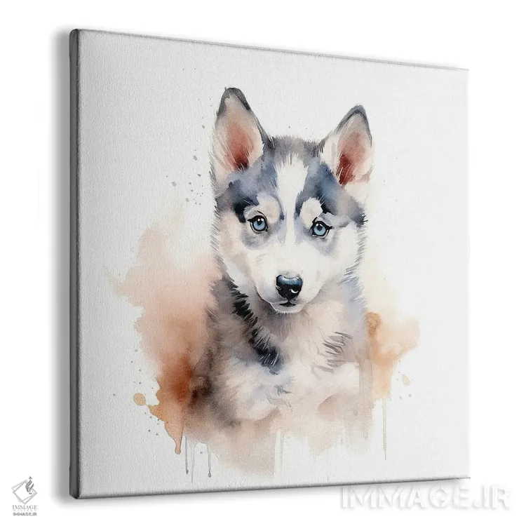 تابلو دکوراتیو پرتره هاسکی اثر جین ریکس - نمای پرسپکتیو محصول