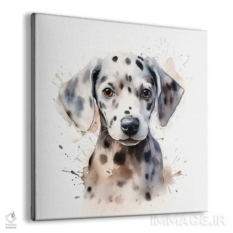 تابلو دکوراتیو پرتره توله سگ دالماتین اثر جین ریکس - نمای پرسپکتیو محصول