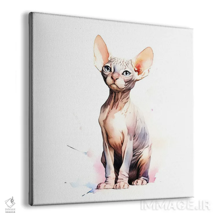 تابلو دکوراتیو گربه اسفینکس بی مو اثر جین ریکس - نمای پرسپکتیو محصول