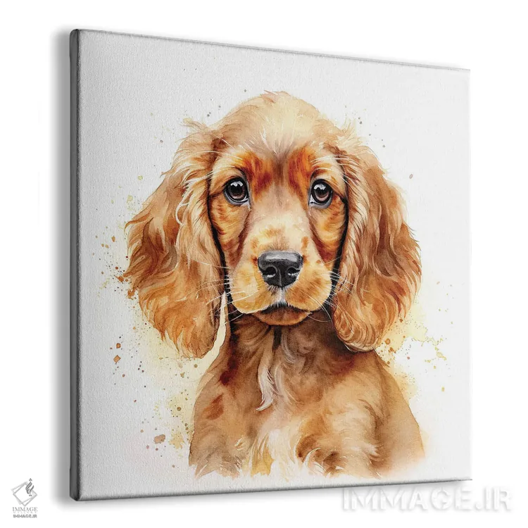 تابلو دکوراتیو پرتره کوکر اسپانیل اثر جین ریکس - نمای پرسپکتیو محصول