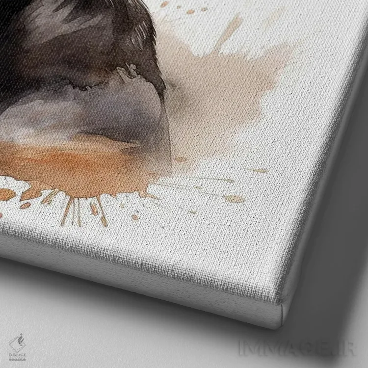 تابلو دکوراتیو توله دوبرمن اثر جین ریکس - نمای نزدیک بافت بوم