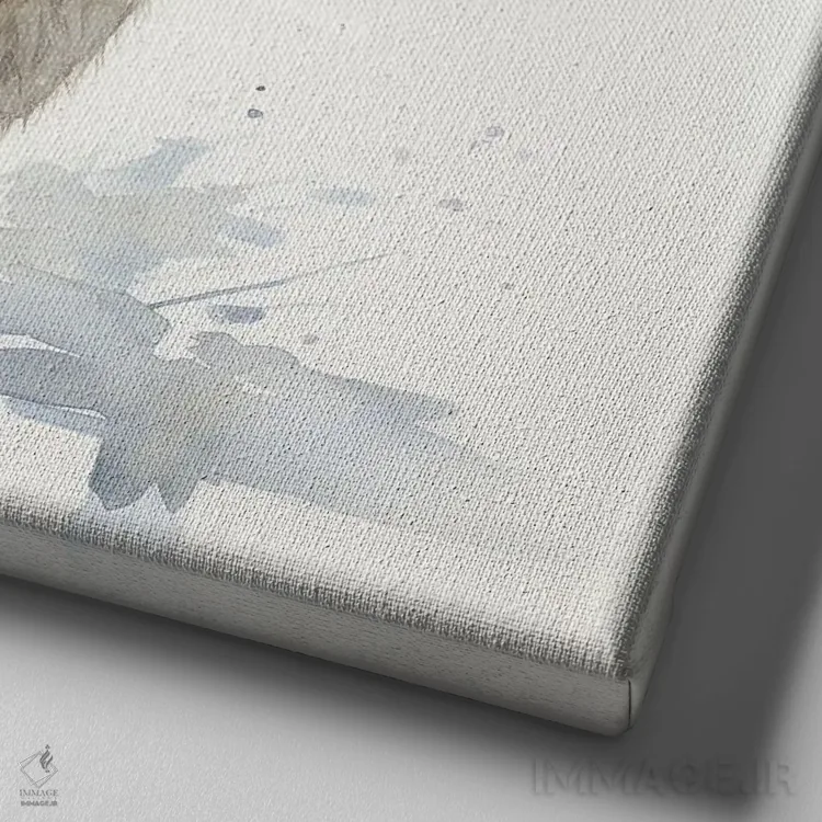 تابلو دکوراتیو خرس قطبی اثر جین ریکس - نمای نزدیک بافت بوم