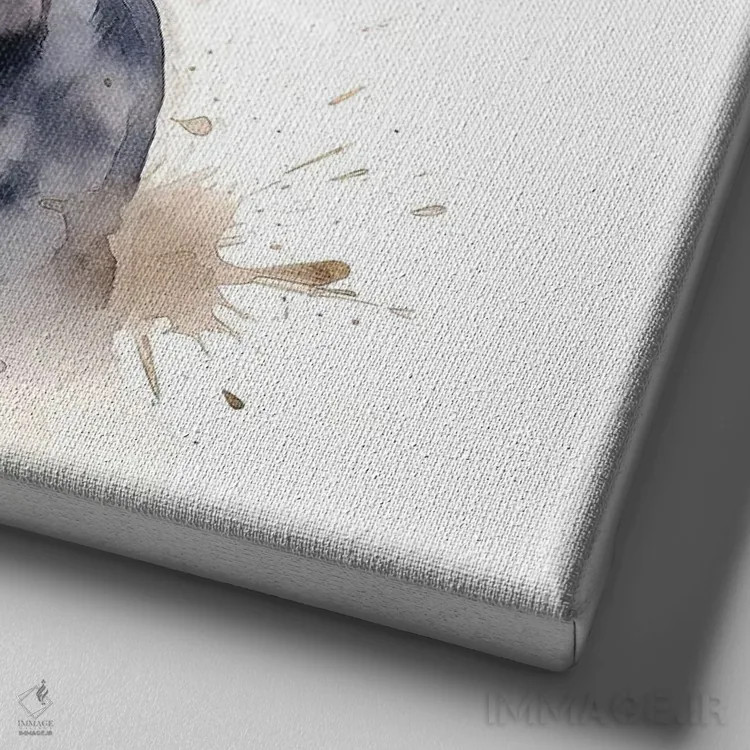 تابلو دکوراتیو پرتره توله سگ دالماتین اثر جین ریکس - نمای نزدیک بافت بوم