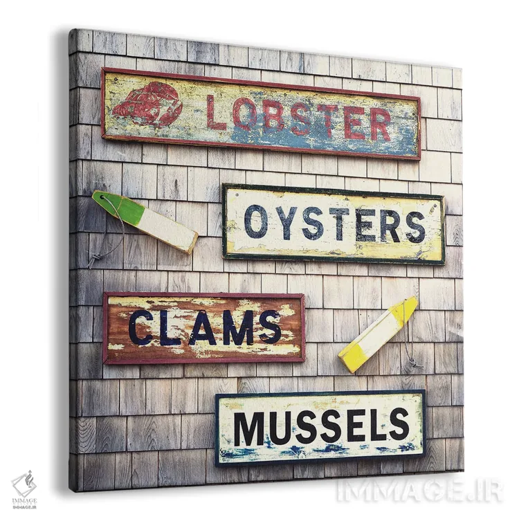 تابلوهای محصولات دریایی اثر جین ریکس - نمای پرسپکتیو محصول